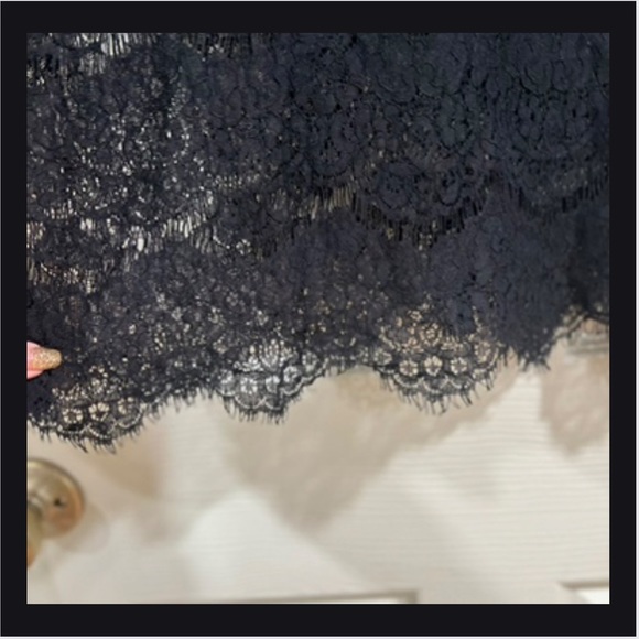 NEW! Lily White size large black lace pullover top. - Picture 3 of 8